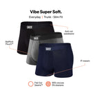 Saxx Vibe Super Soft Comfort Blend Trunk 3-Pack – Black / Grey / Navy