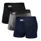 Saxx Vibe Super Soft Comfort Blend Trunk 3-Pack – Black / Grey / Navy