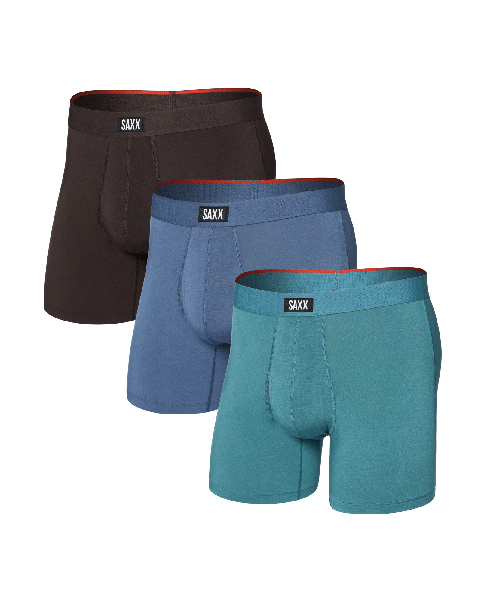 Saxx Underwear Vibe Xtra 3-Pack Boxer Brief - Seascape / Indigo / DK Chocolate