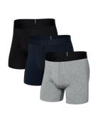 Saxx DropTemp® 3-Pack Cooling Cotton Boxer Brief 5" - Dark Grey Heather/Dark Ink/Black