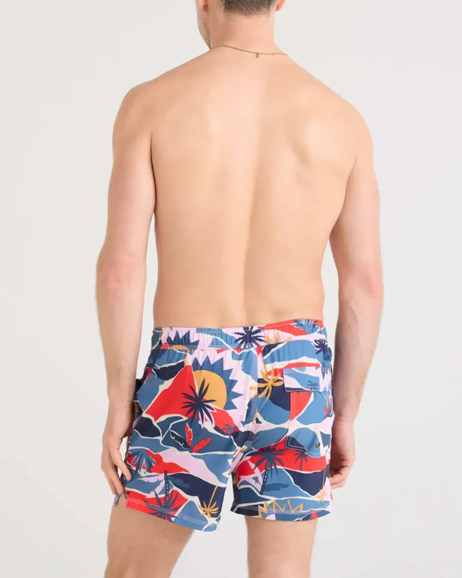 Saxx Oh Buoy 2N1 Stretch Swim Trunk 5" with liner - Break of Dawn-Blue
