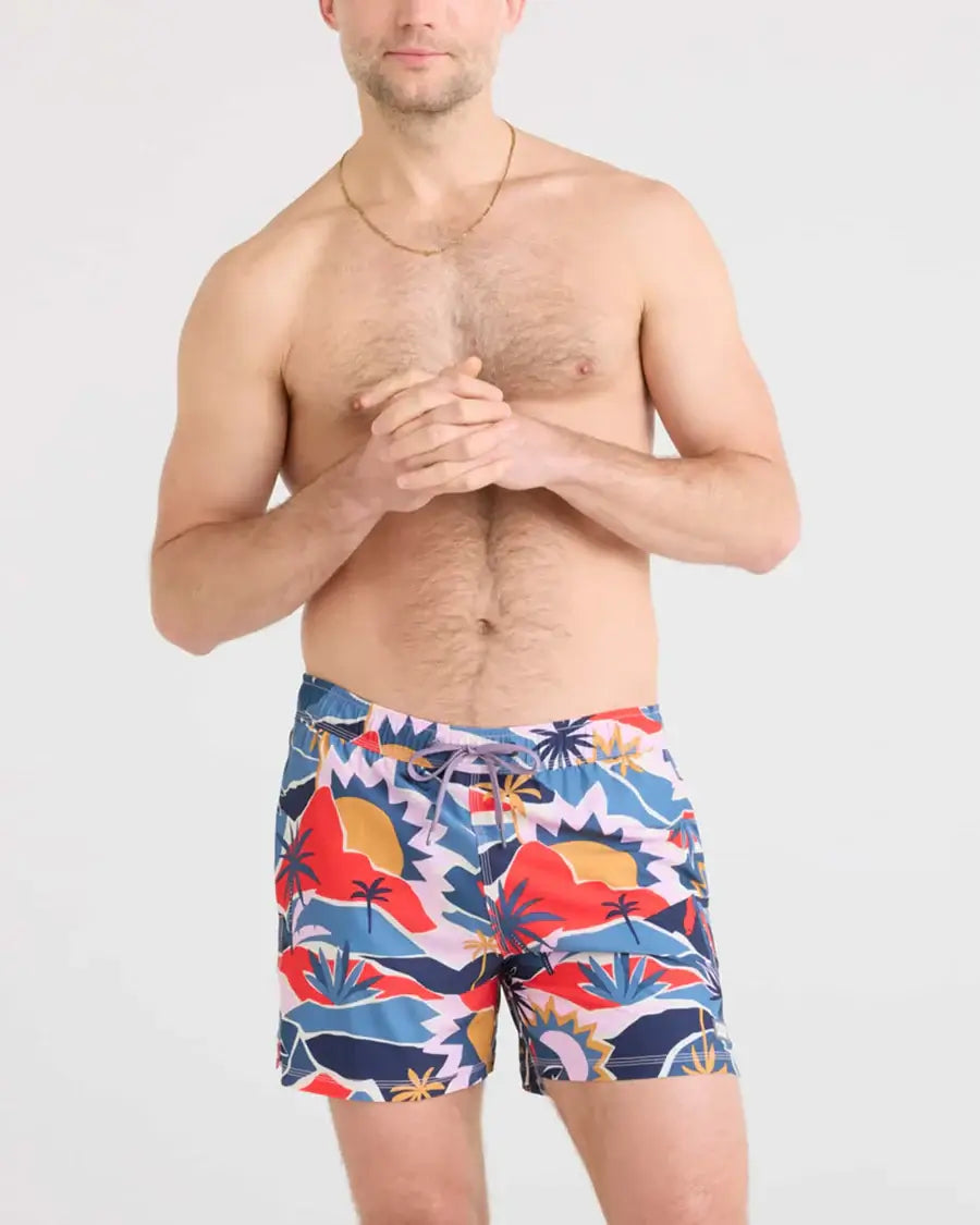 Saxx Oh Buoy 2N1 Stretch Swim Trunk 5" with liner - Break of Dawn-Blue