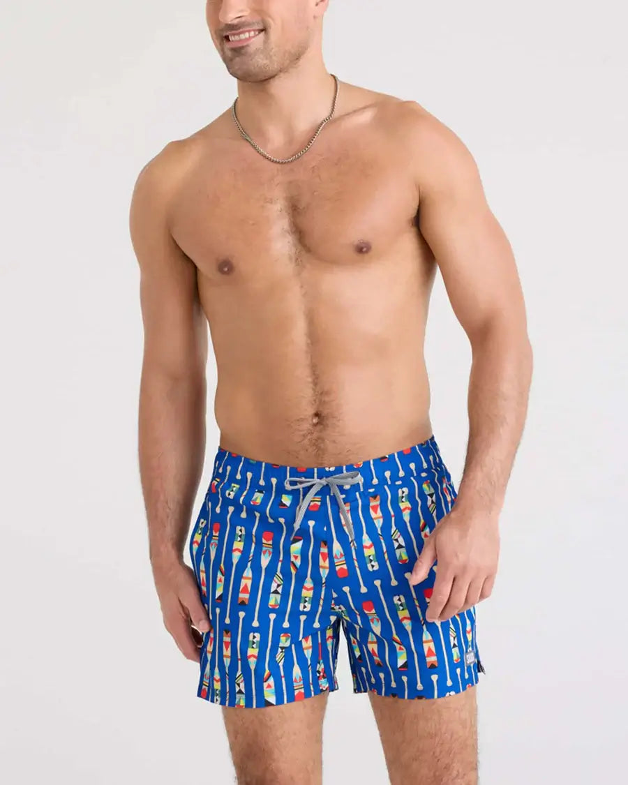 Saxx Oh Buoy 2N1 Stretch Swim Trunk 5" with liner - Oartiz-Blue