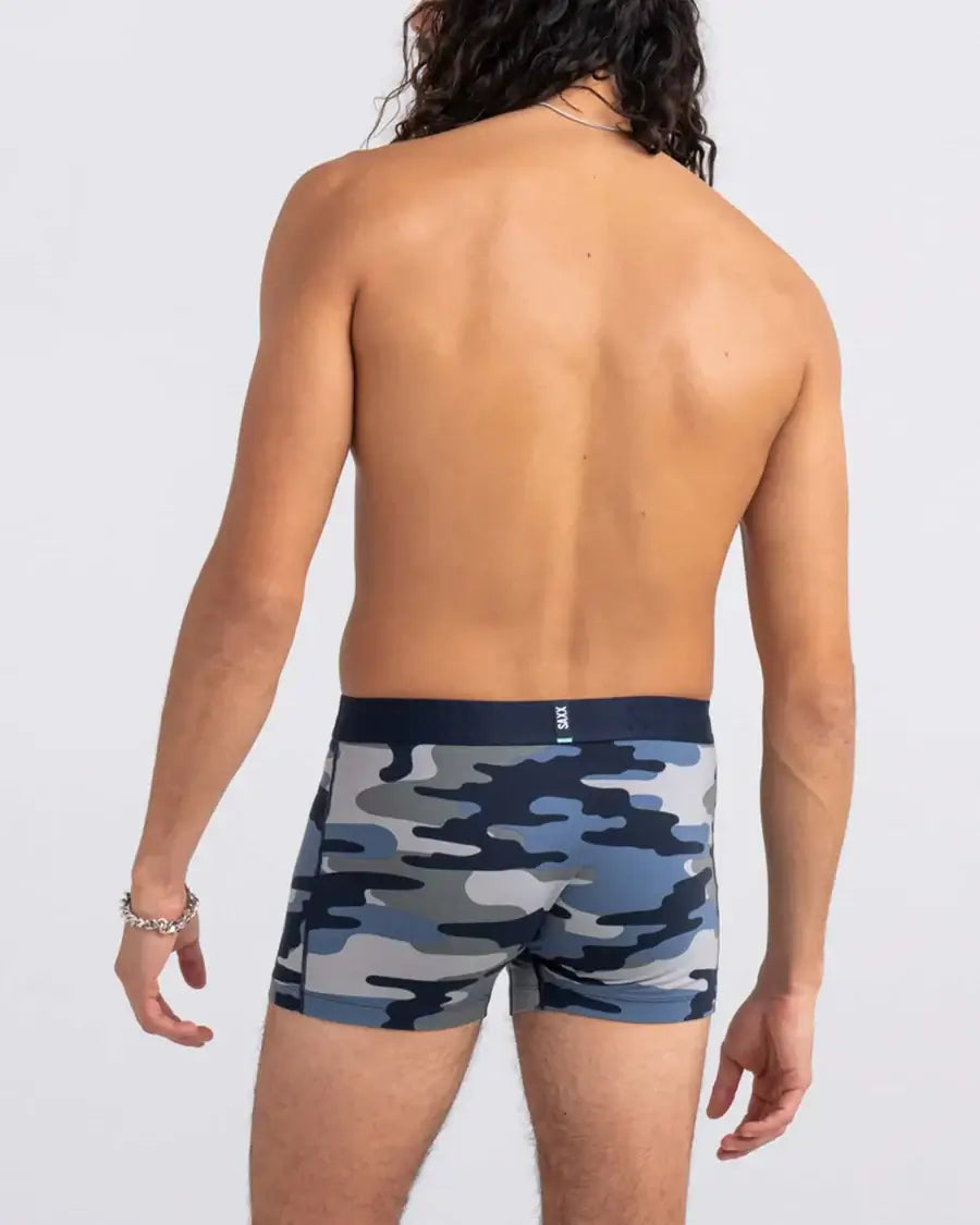Saxx Underwear DropTemp™ Cooling Cotton 1 Pack Trunks - Tidal Camo, Blue