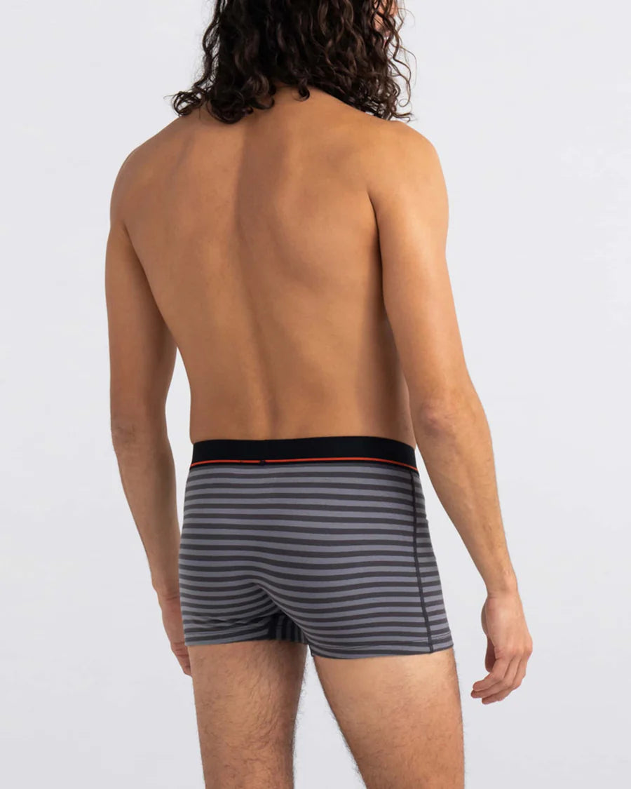 Saxx Underwear Non Stop Stretch Cotton 1 Pack Trunks - Hiker Stripe, Grey