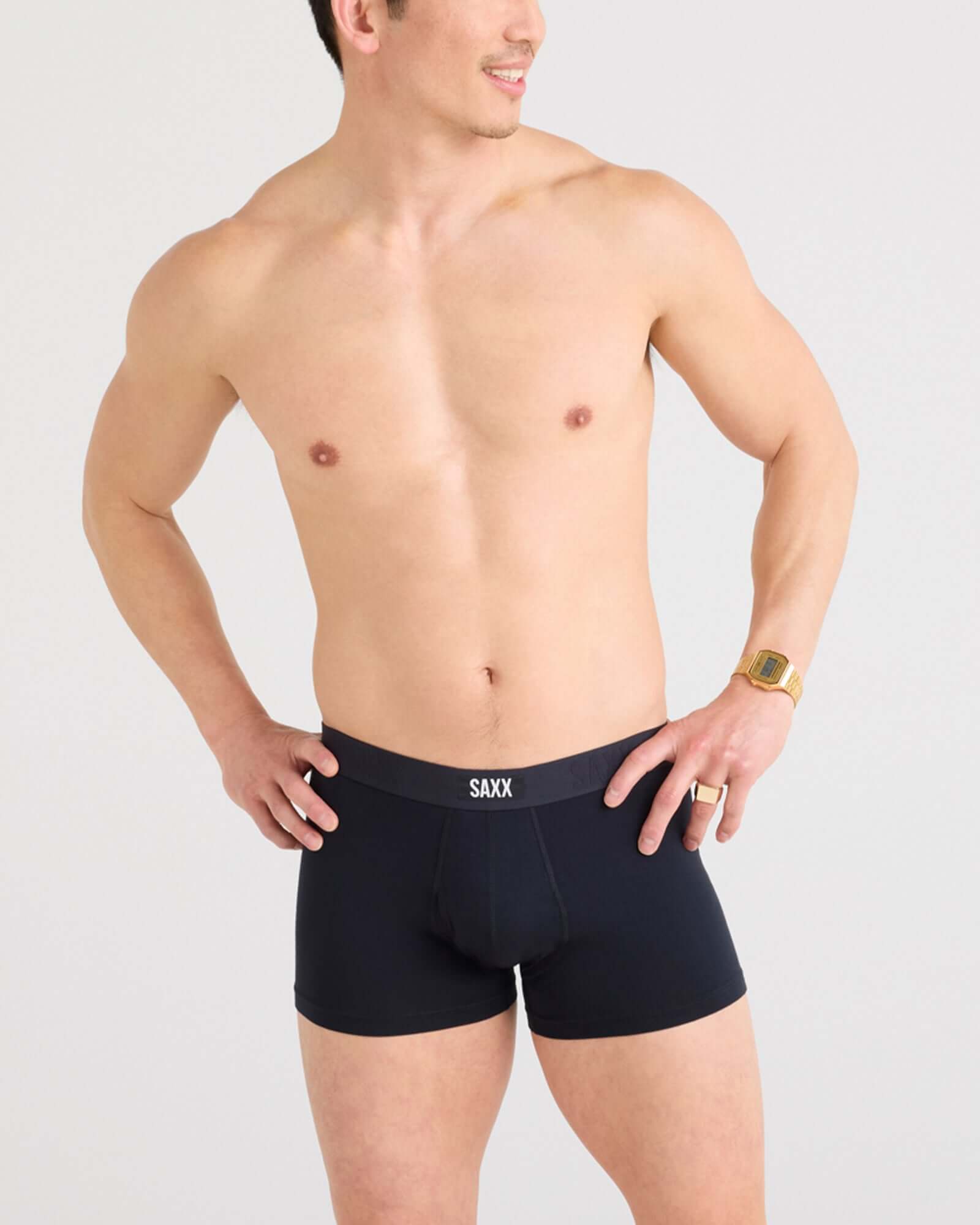 Saxx Underwear Vibe Xtra 2-Pack Soft Comfort Trunks 3" - Black