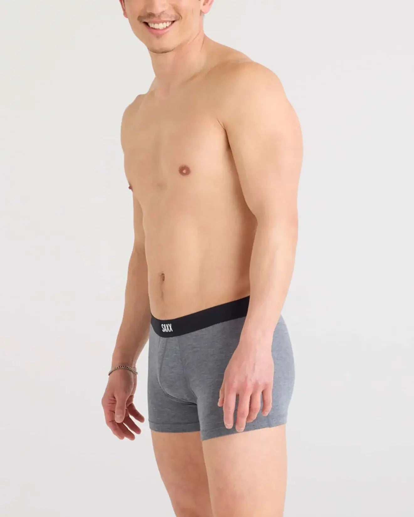Saxx Underwear Vibe Xtra (2 Pack) Soft Comfort Trunks 3" - Black / Dark Grey Heather
