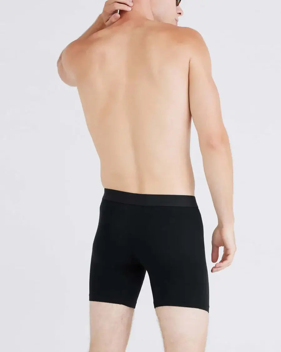 Saxx Underwear Vibe Xtra (3 Pack) Soft Comfort Boxer Brief 6" - Black