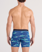 Saxx Underwear Vibe Xtra Soft Comfort Boxer Brief 6" - Digi Fish, Sapphire