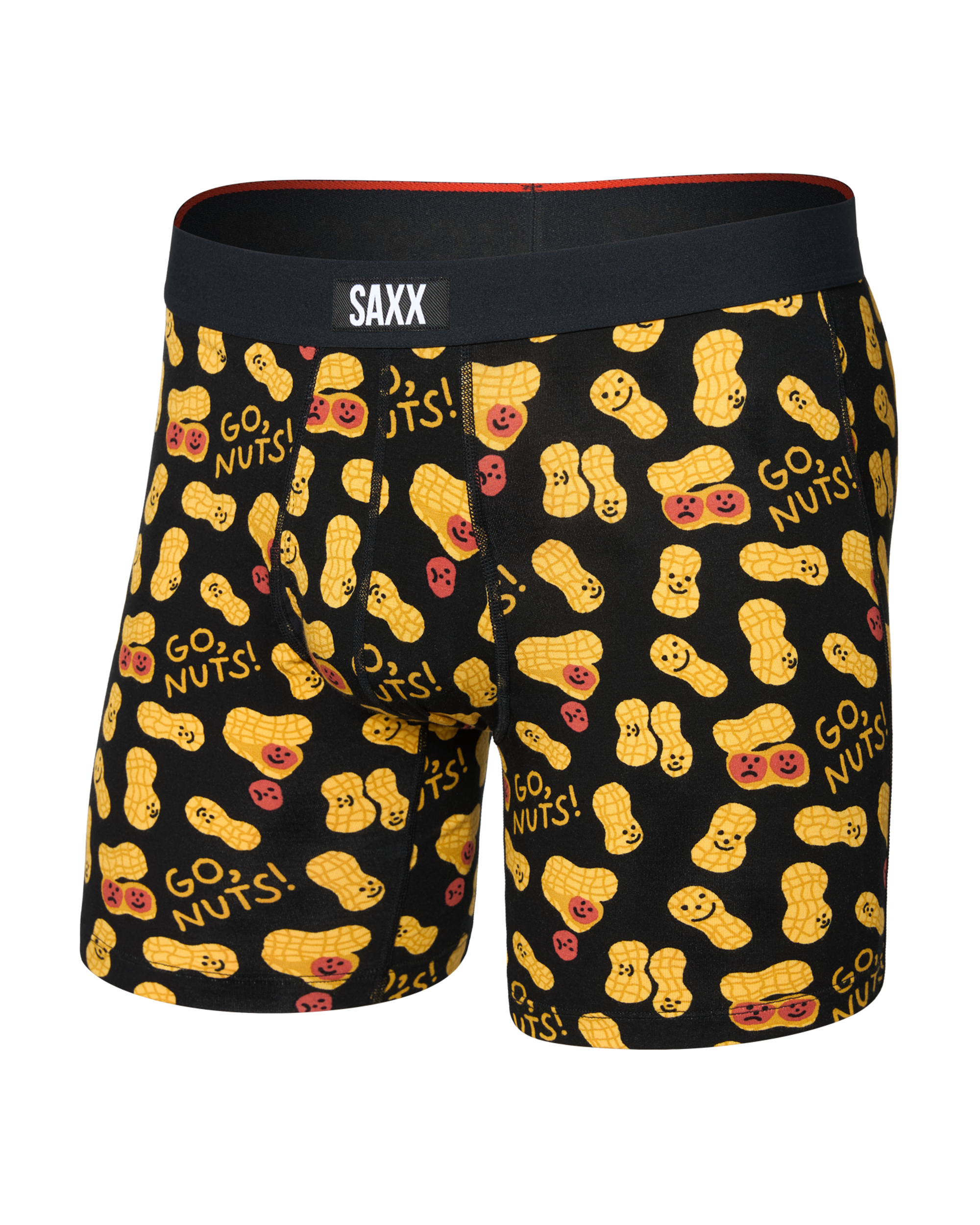 Saxx Vibe Xtra Soft Comfort Boxer Brief 6" – Go Nuts, Black
