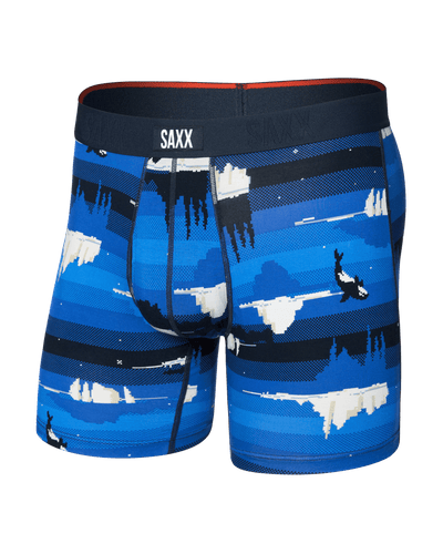 Saxx Vibe Xtra Soft Comfort Boxer Brief 6" – Iceberg Stripe, Blue
