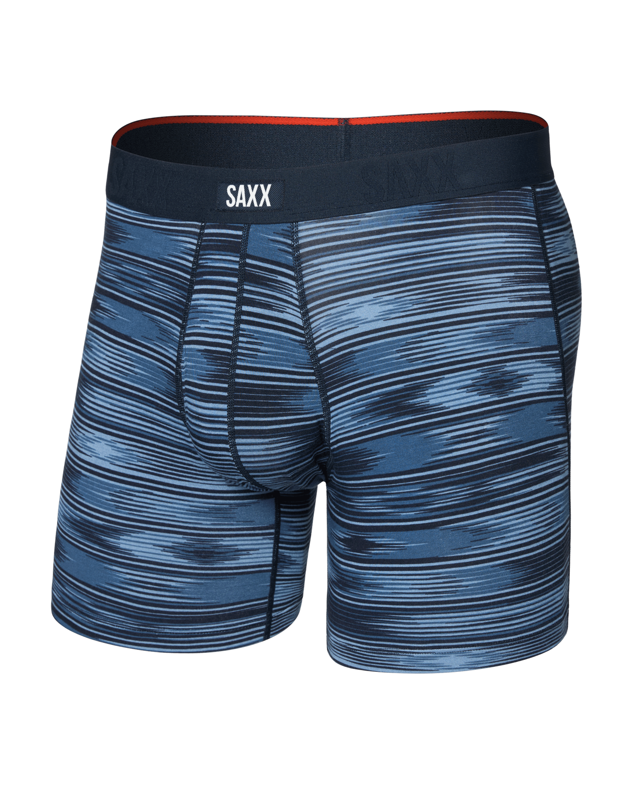 Saxx Vibe Xtra Soft Comfort Boxer Brief 6" – Ikat Stripe Dark Denim