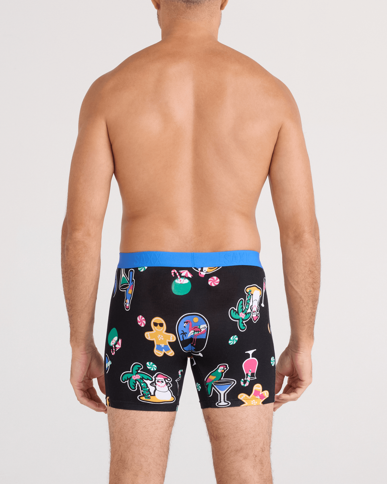 Saxx Vibe Xtra Soft Comfort Boxer Brief 6" – Island Holiday, Black