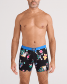 Saxx Vibe Xtra Soft Comfort Boxer Brief 6" – Island Holiday, Black