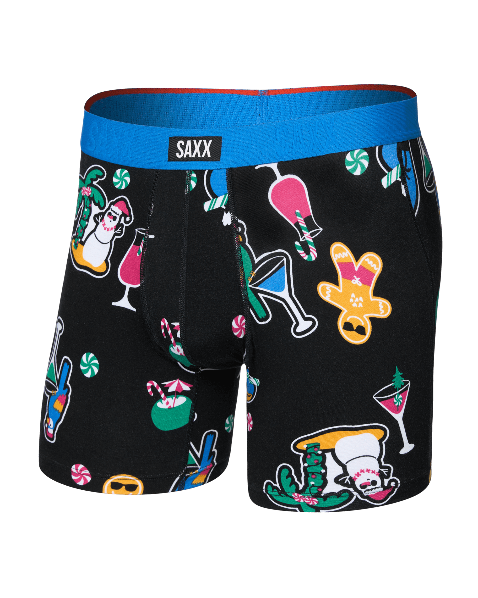 Saxx Vibe Xtra Soft Comfort Boxer Brief 6" – Island Holiday, Black