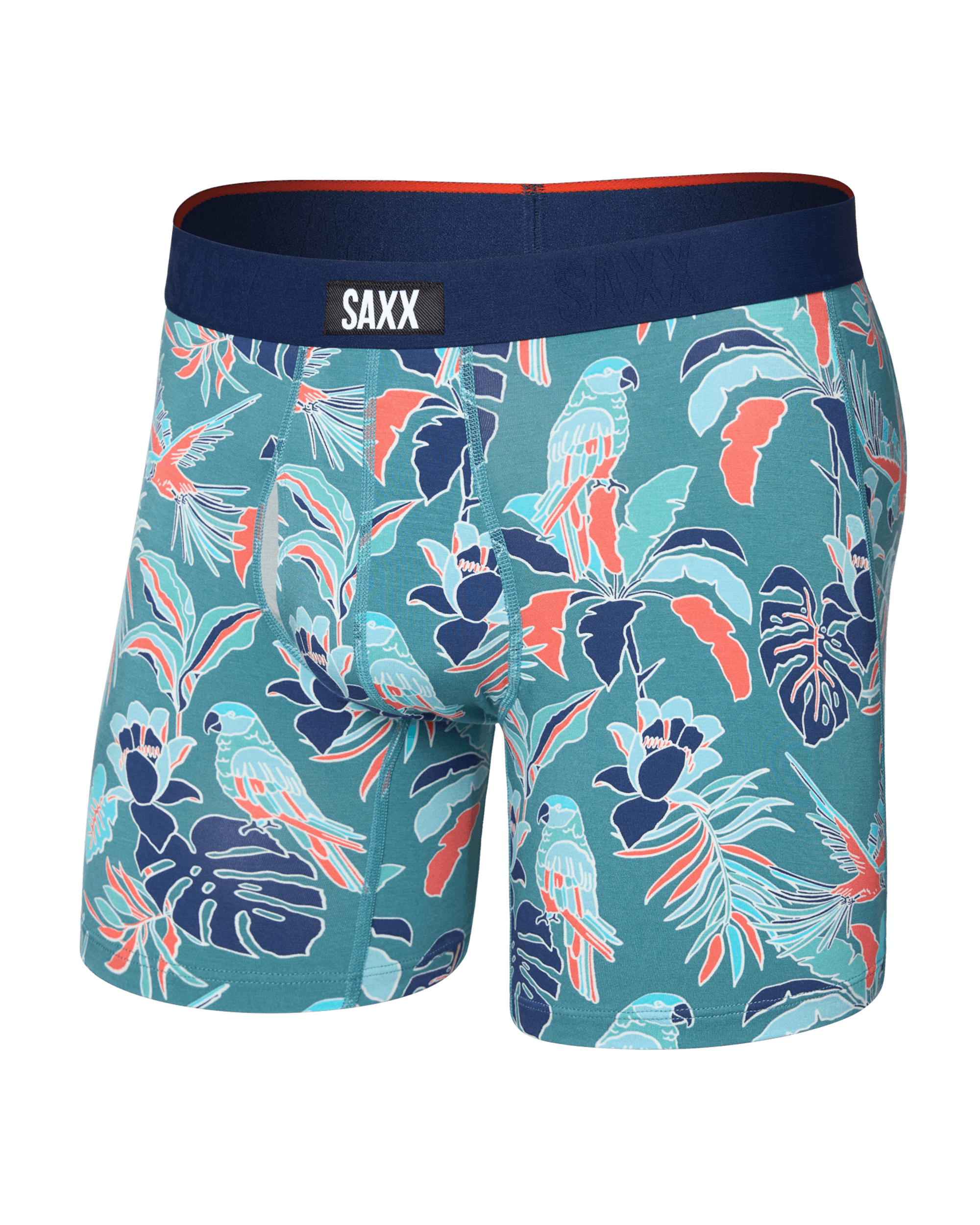 Saxx Underwear Vibe Xtra Soft Comfort Boxer Brief 6" - Island Tropics, Seascape