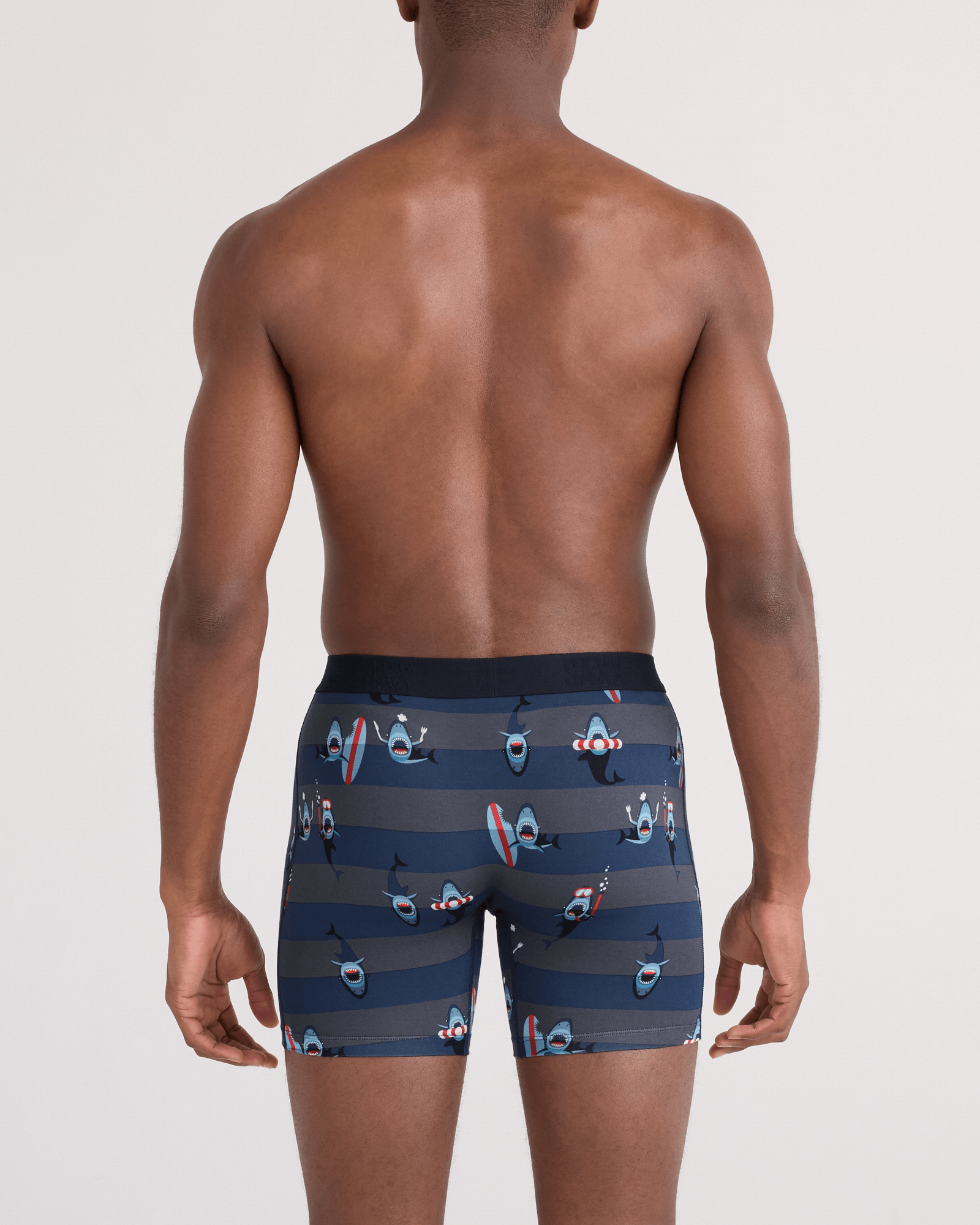 Saxx Underwear Vibe Xtra Soft Comfort Boxer Brief 6" - Shark Bite, Navy