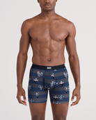 Saxx Underwear Vibe Xtra Soft Comfort Boxer Brief 6" - Shark Bite, Navy