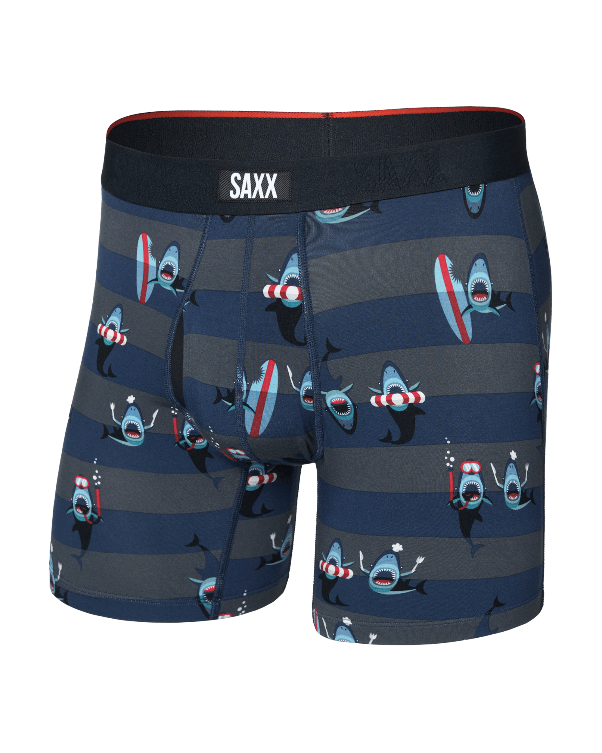 Saxx Underwear Vibe Xtra Soft Comfort Boxer Brief 6" - Shark Bite, Navy