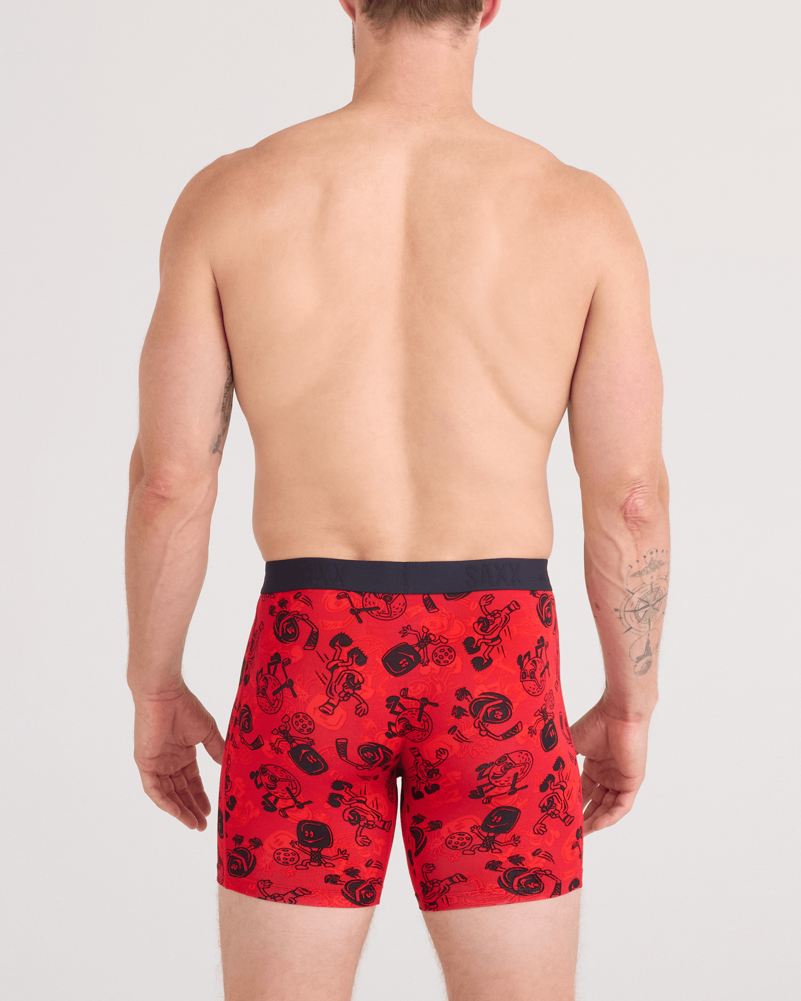 Saxx Vibe Xtra Soft Comfort Boxer Brief 6" – Sloshed Ball, Cherry