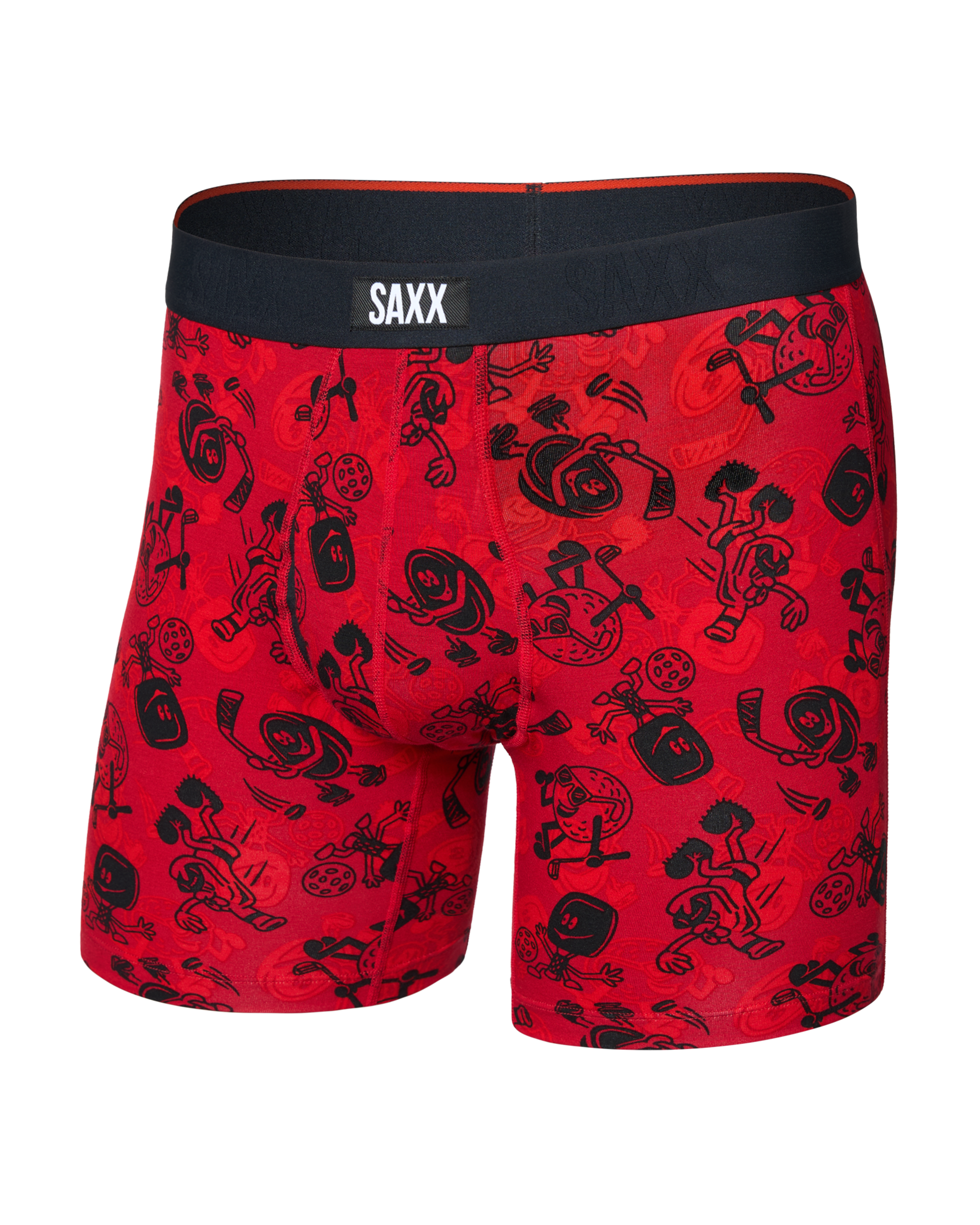 Saxx Vibe Xtra Soft Comfort Boxer Brief 6" – Sloshed Ball, Cherry
