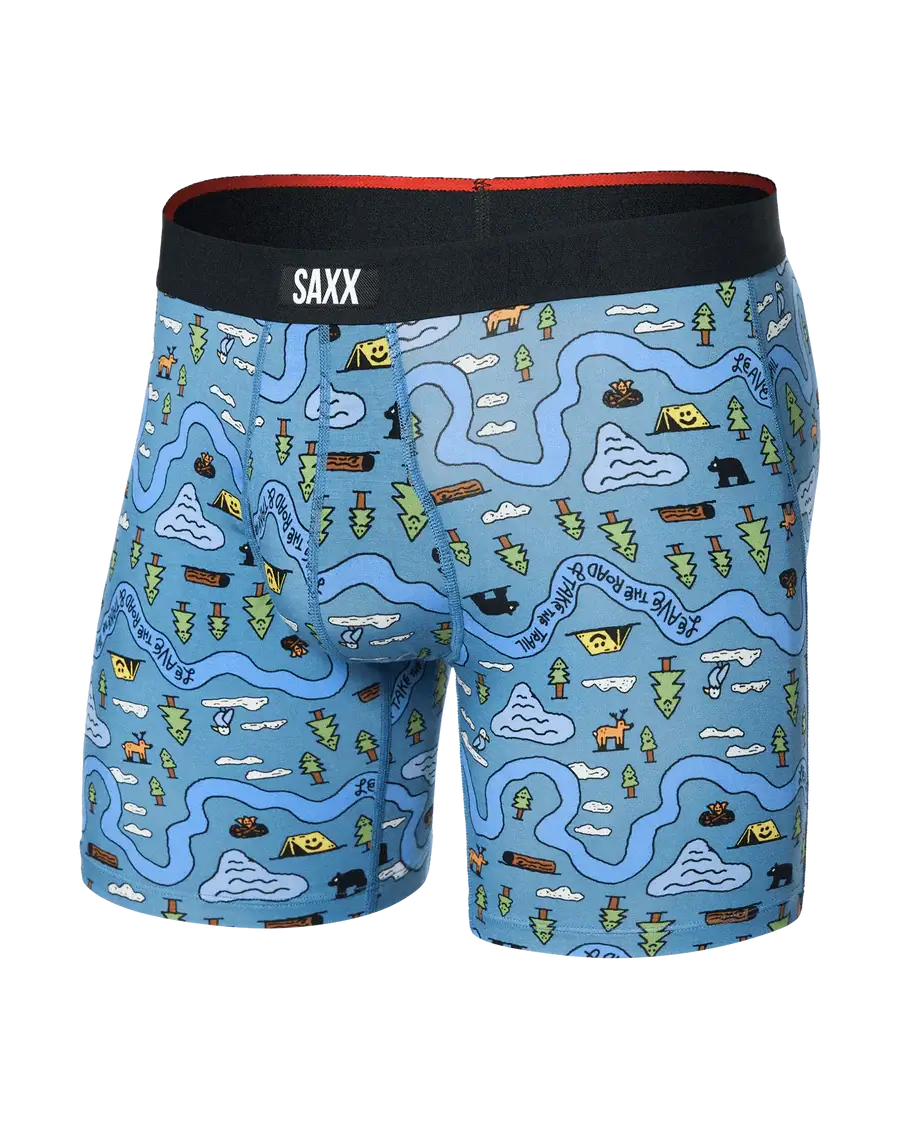 Saxx Underwear Vibe Xtra Soft Comfort Boxer Brief 6" - Take The Trail-Slate