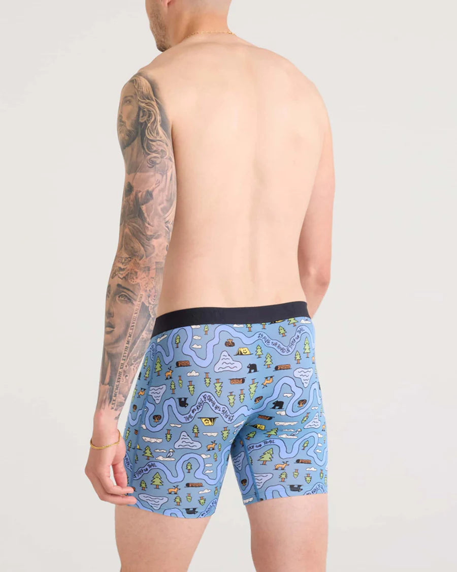 Saxx Underwear Vibe Xtra Soft Comfort Boxer Brief 6" - Take The Trail-Slate