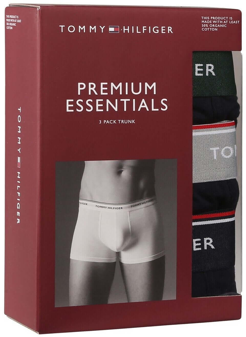 Tommy Hilfiger 3-Pack Organic Cotton Trunks - Black Multi