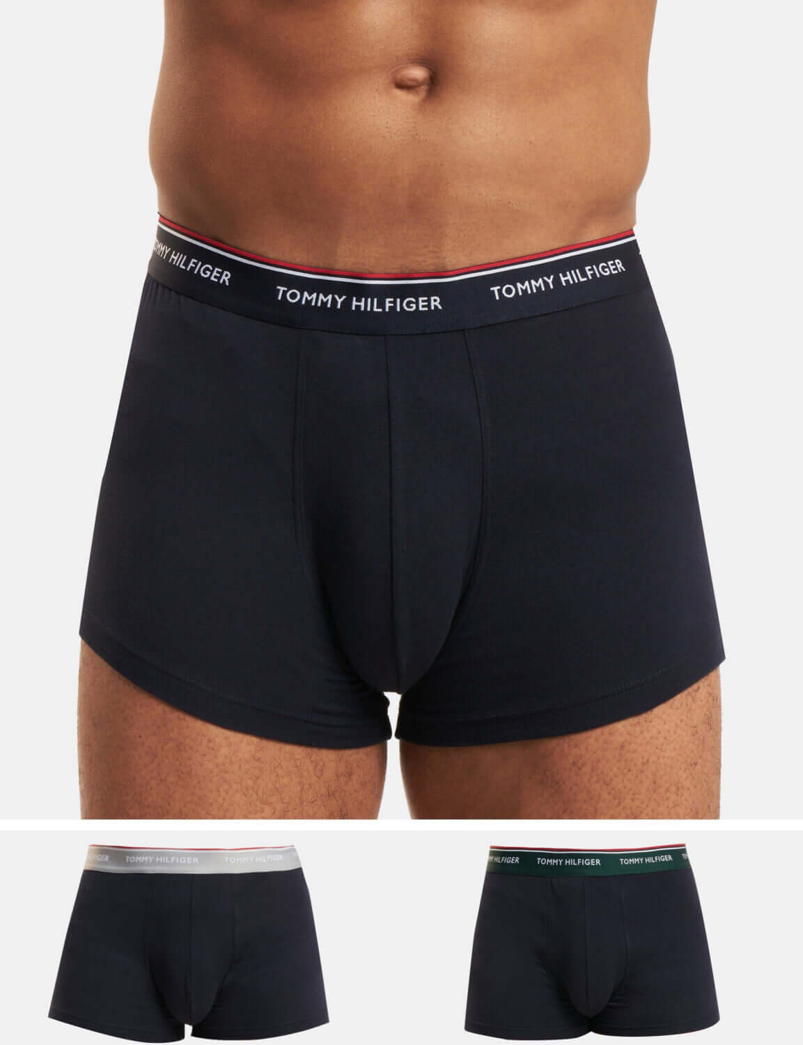 Tommy Hilfiger 3-Pack Organic Cotton Trunks - Black Multi
