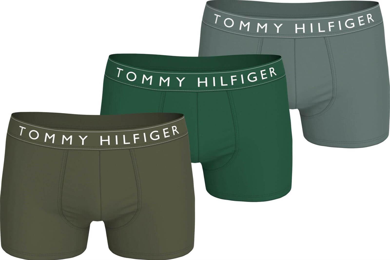 Tommy Hilfiger 3-Pack Men's Trunks – Green / Olive | Stretch Cotton