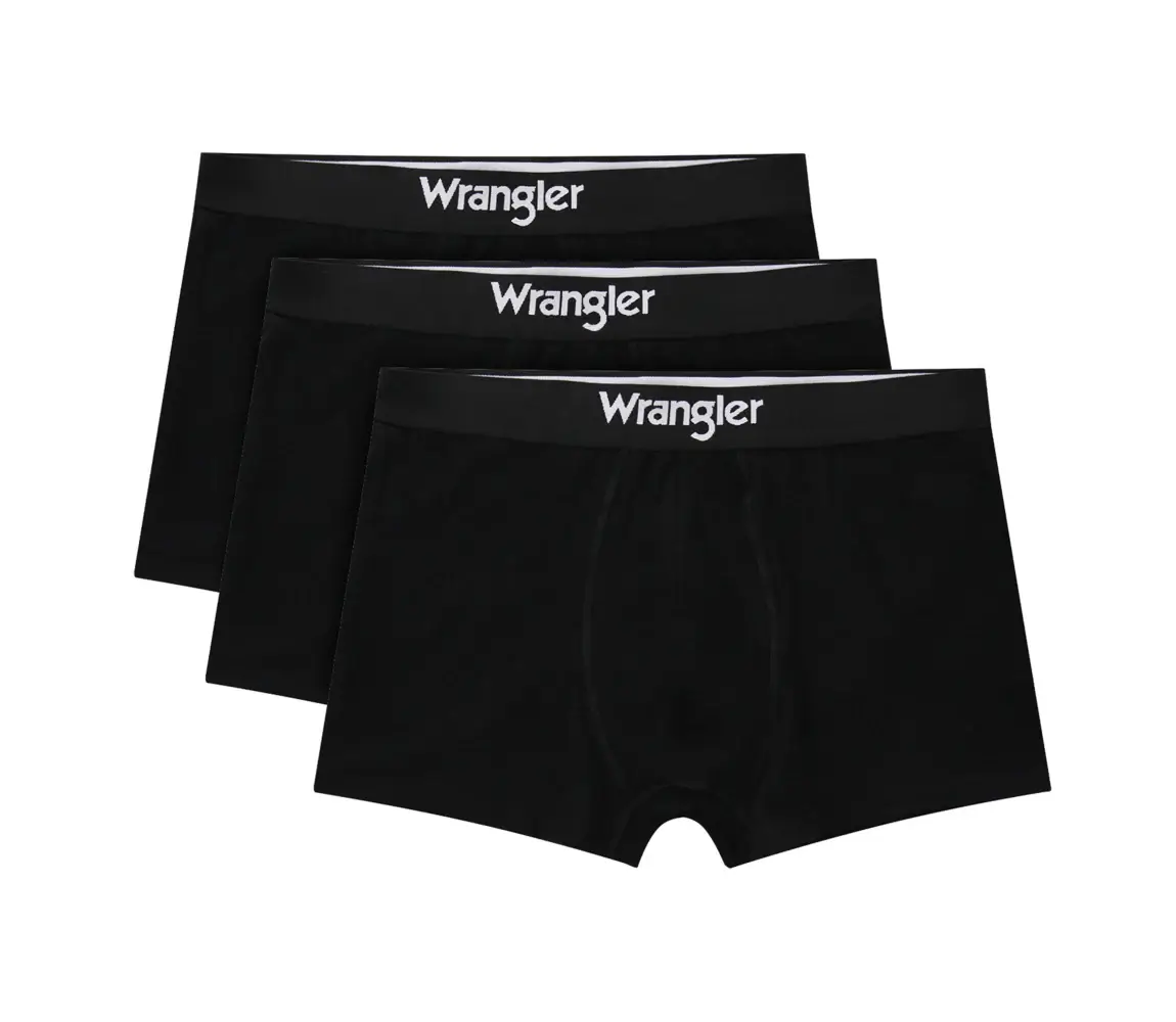 Wrangler Men’s Stretch Cotton 3 Pack Trunks | Black – Lightweight & Breathable Boxer