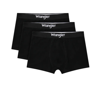 Wrangler Men’s Stretch Cotton 3 Pack Trunks | Black – Lightweight & Breathable Boxer