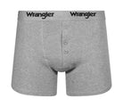 Wrangler 3 Pack Button Fly Cotton Stretch Boxers - Black/Grey/White