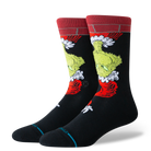 Stance Down the Chimney crew socks in black – Christmas design, front product view
