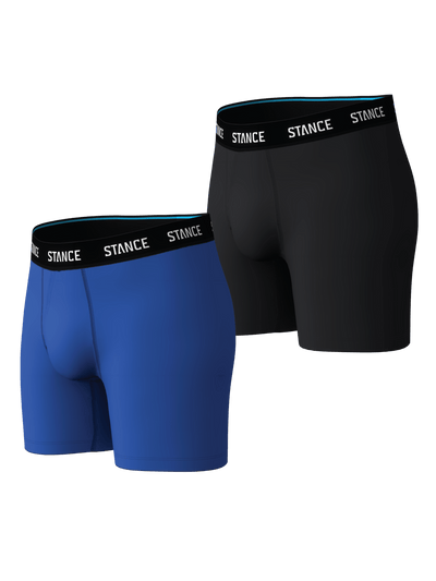 Stance Solid 2 Pack Boxer Briefs – 6” Inseam Performance Fit