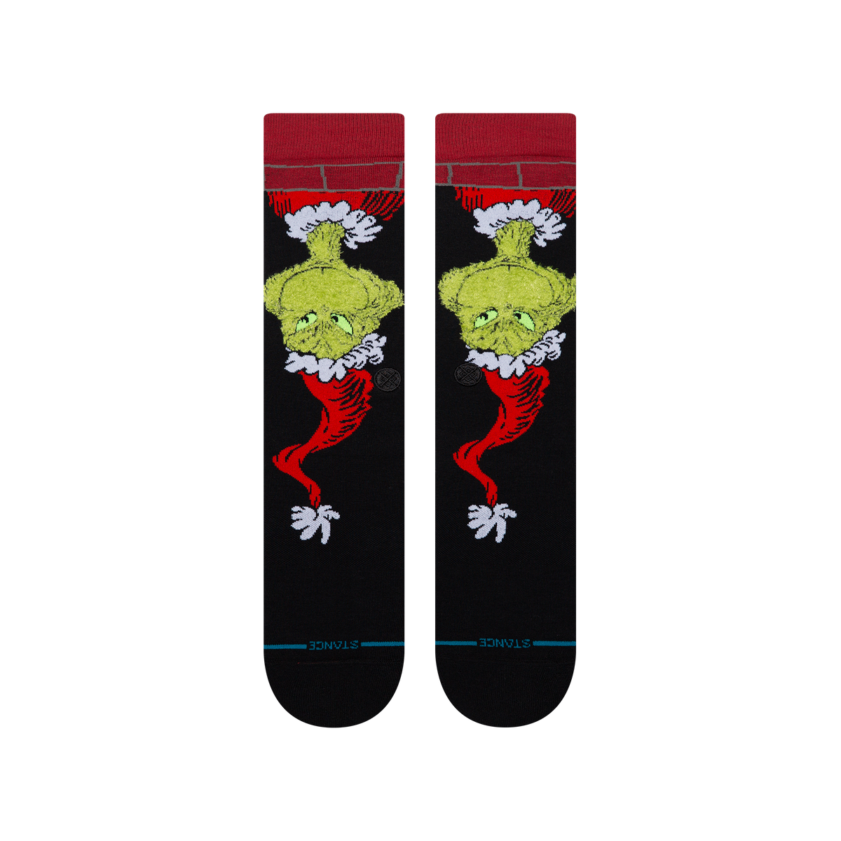 Stance Down the Chimney black Christmas crew socks – alternative product view