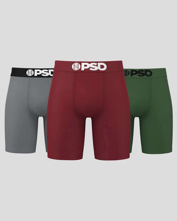 PSD 7" Boxer Briefs 3 Pack – Cotton Stretch Moisture-Wicking Men’s Underwear