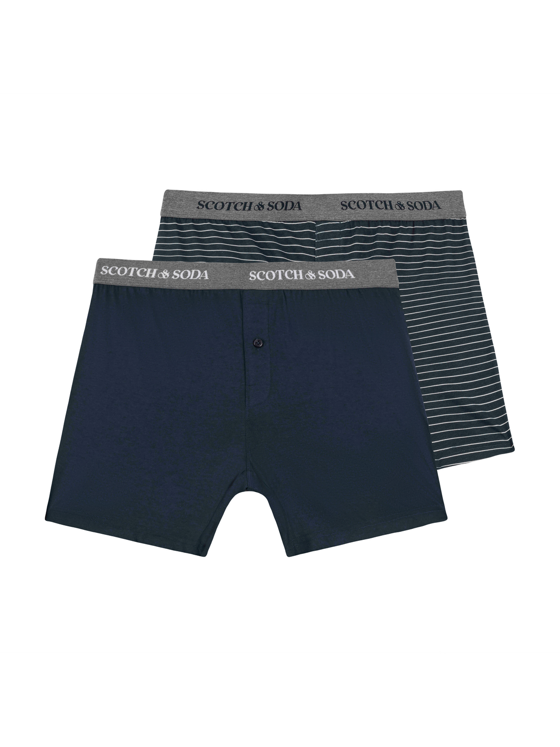 Scotch & Soda 2 Pack Cotton Modal Button Boxers Navy - image 2