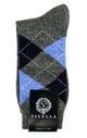 Viyella men's merino wool argyle mid-calf socks made in England - Mid Grey