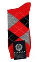 Viyella men's merino wool argyle mid-calf socks made in England - Poppy