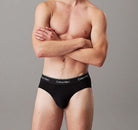Calvin Klein 3 Pack Icon Cotton Stretch Briefs - Black/ Glacier / Blue Bell