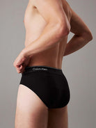 Calvin Klein 3 Pack Icon Cotton Stretch Briefs - Black/ Glacier / Blue Bell