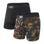 Saxx Underwear Vibe Supersoft 2 Pack Boxer Briefs - Black/Wood Camo