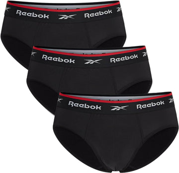 Reebok Mens Wiggins Sports Briefs 3 Pack - Moisture Wicking Underwear