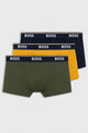 BOSS Power 3 Pack Stretch Cotton Trunks - Green / Yellow / Navy