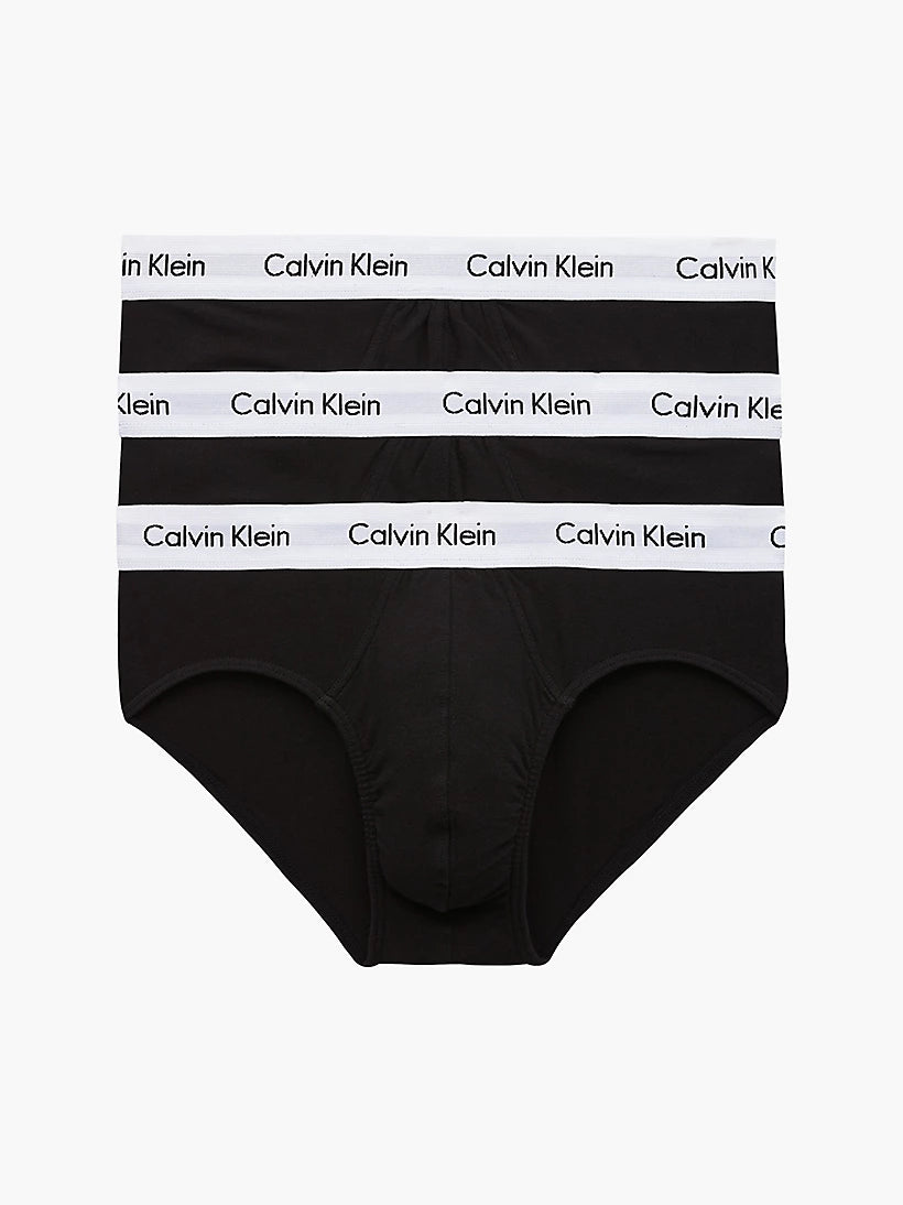 Calvin Klein 3 Pack Cotton Stretch – Hip Briefs ( BLACK )
