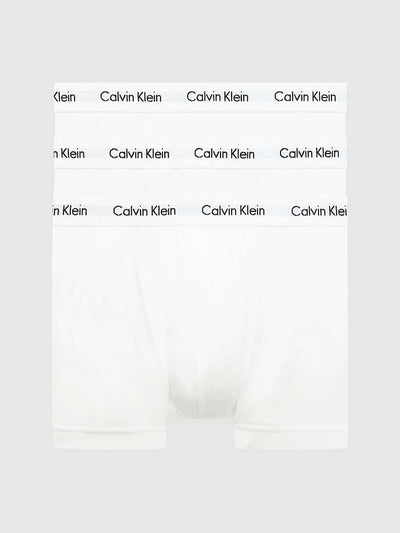 Calvin Klein  3 Pack Cotton Stretch - Normal Rise Trunks ( White )
