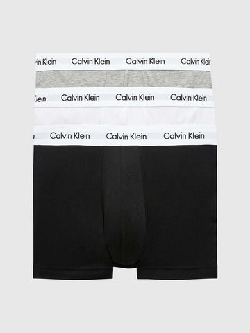 Calvin Klein 3 Pack Cotton Stretch - Normal Rise Trunks ( Black / Grey / White )