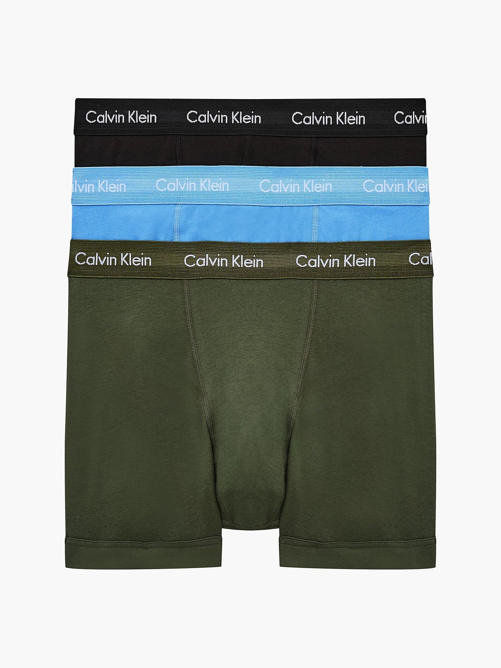 Calvin Klein 3 Pack Men's Trunks - Cotton Stretch – Dusk Green/ Copenh –  Trunks and Boxers