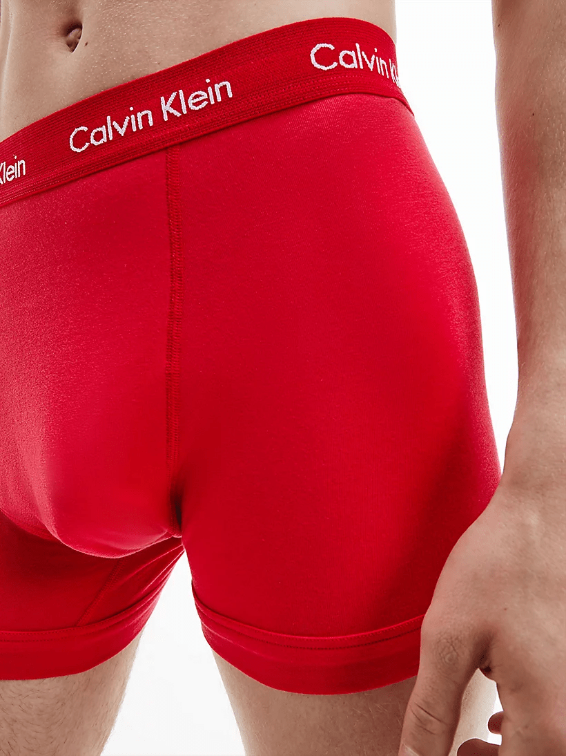 Calvin Klein Men's - 3 Pack Cotton Stretch Trunks - Green / Grape / Blue